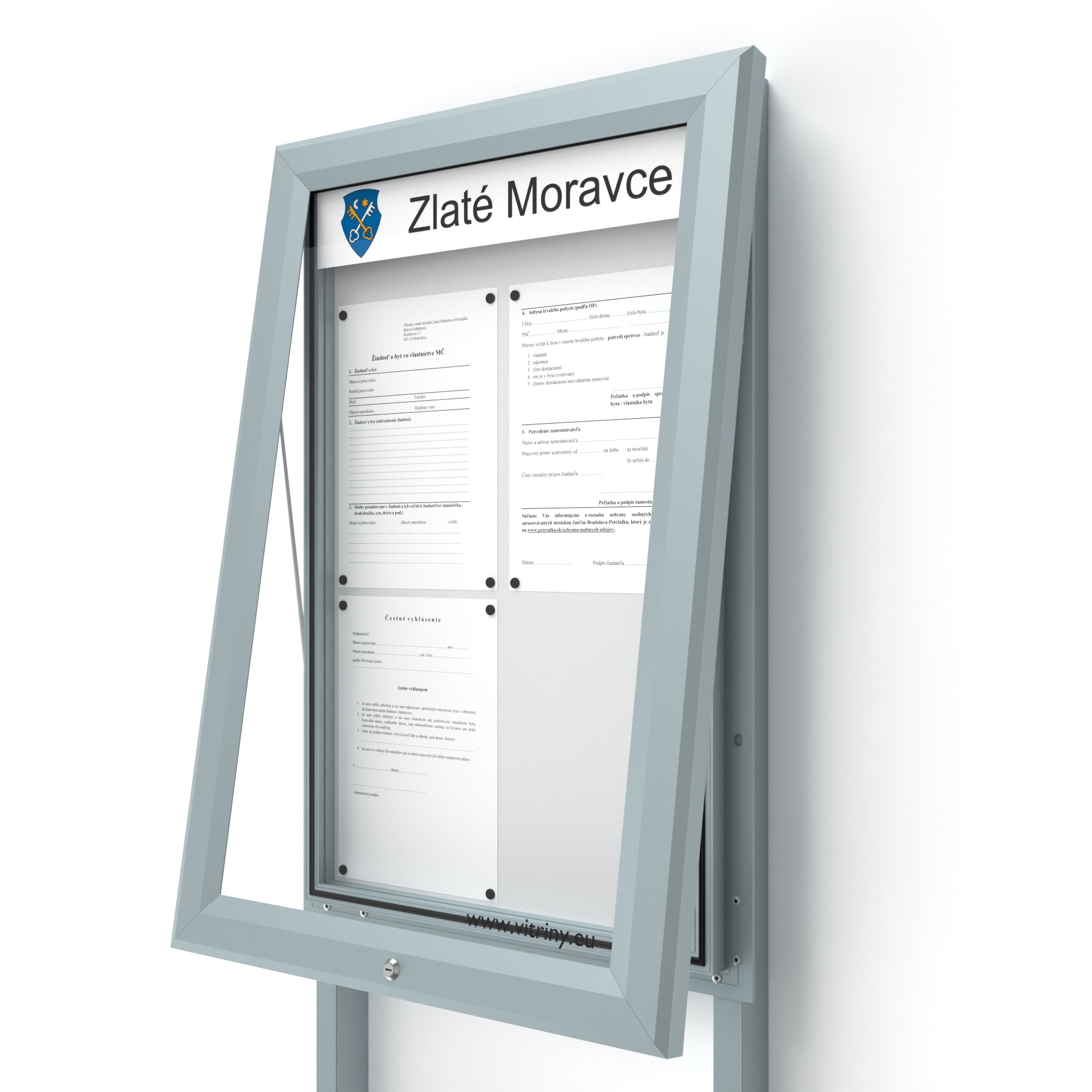 UP60 se sloupky - otevírání do hora + nápis